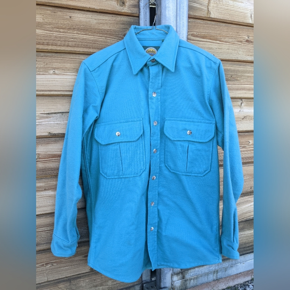 Cabela's, Small Long Sleeve Work Shirt, Heavyweight, Soft, Blue